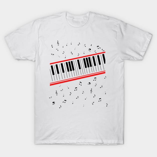 Michael 80s Beat It Piano // Keyboard Design T-Shirt by darklordpug